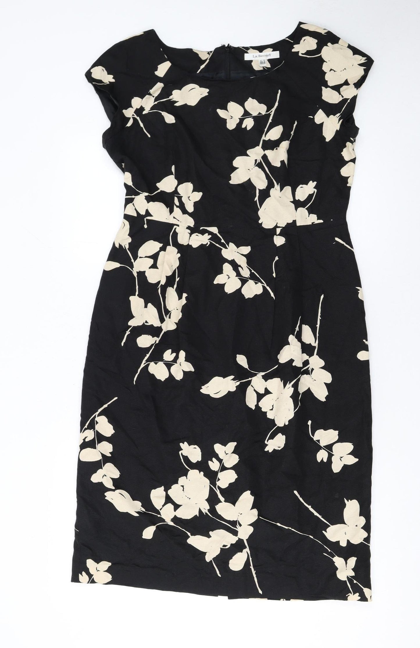L.K. Bennett Women's Black Floral Sheath Dress Size 12