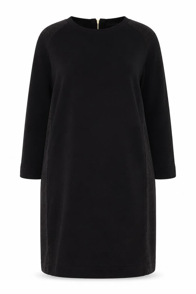 Dorothy Perkins Women Black Size 16 Knit Shift Dress Long Sleeve