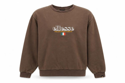 Ellesse Womens Brown Pullover Sweatshirt M Cotton Blend Logo