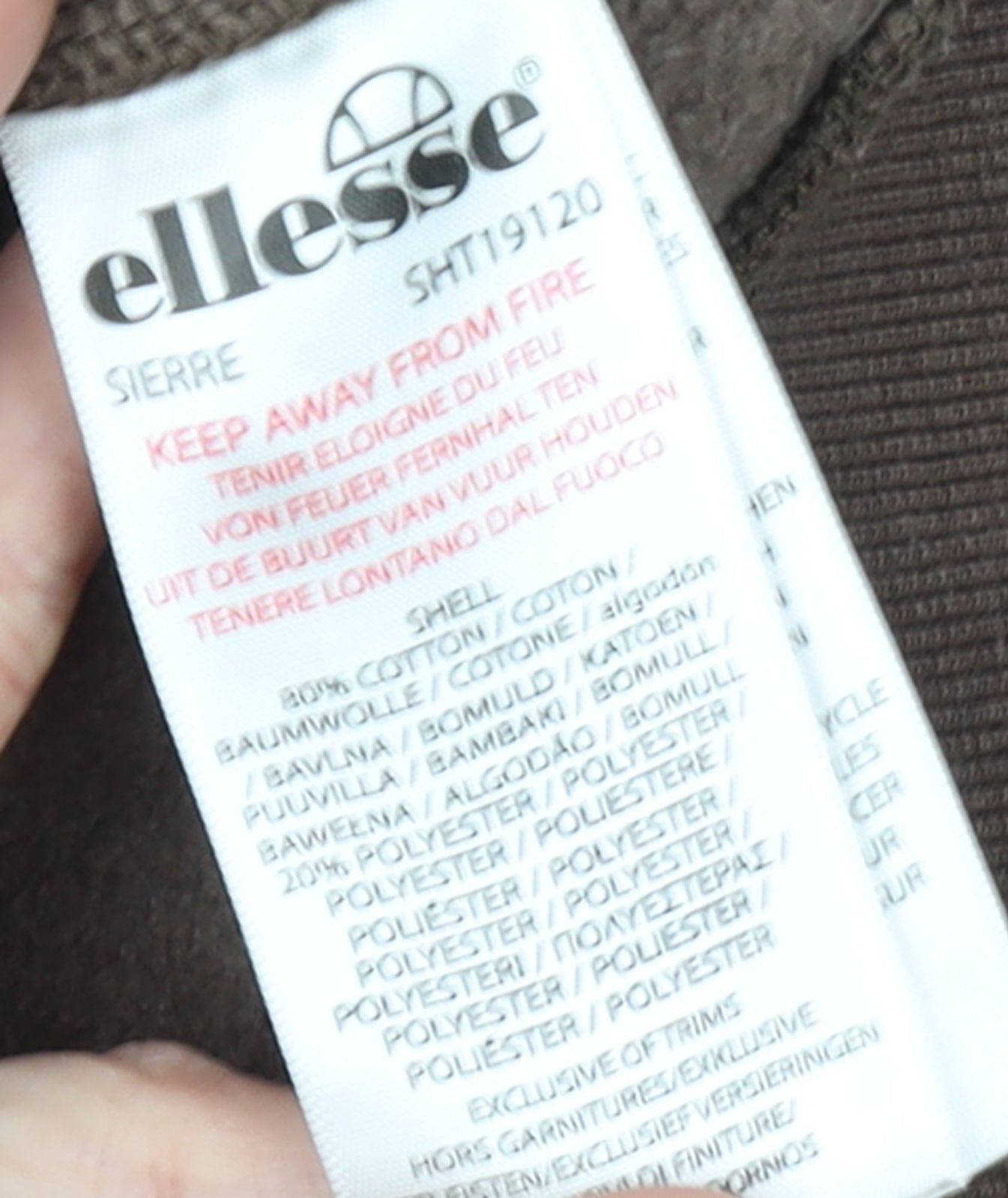 Ellesse Womens Brown Pullover Sweatshirt M Cotton Blend Logo