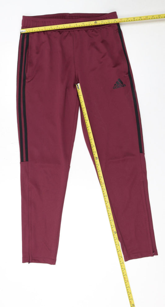 Adidas Men's Red Slim Fit Track Pants Medium Activewear Tapered