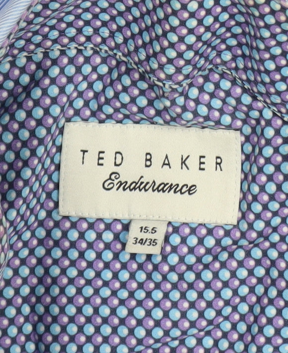 Ted Baker Men’s Blue Cotton Long Sleeve Button-Up Shirt Size 15.5