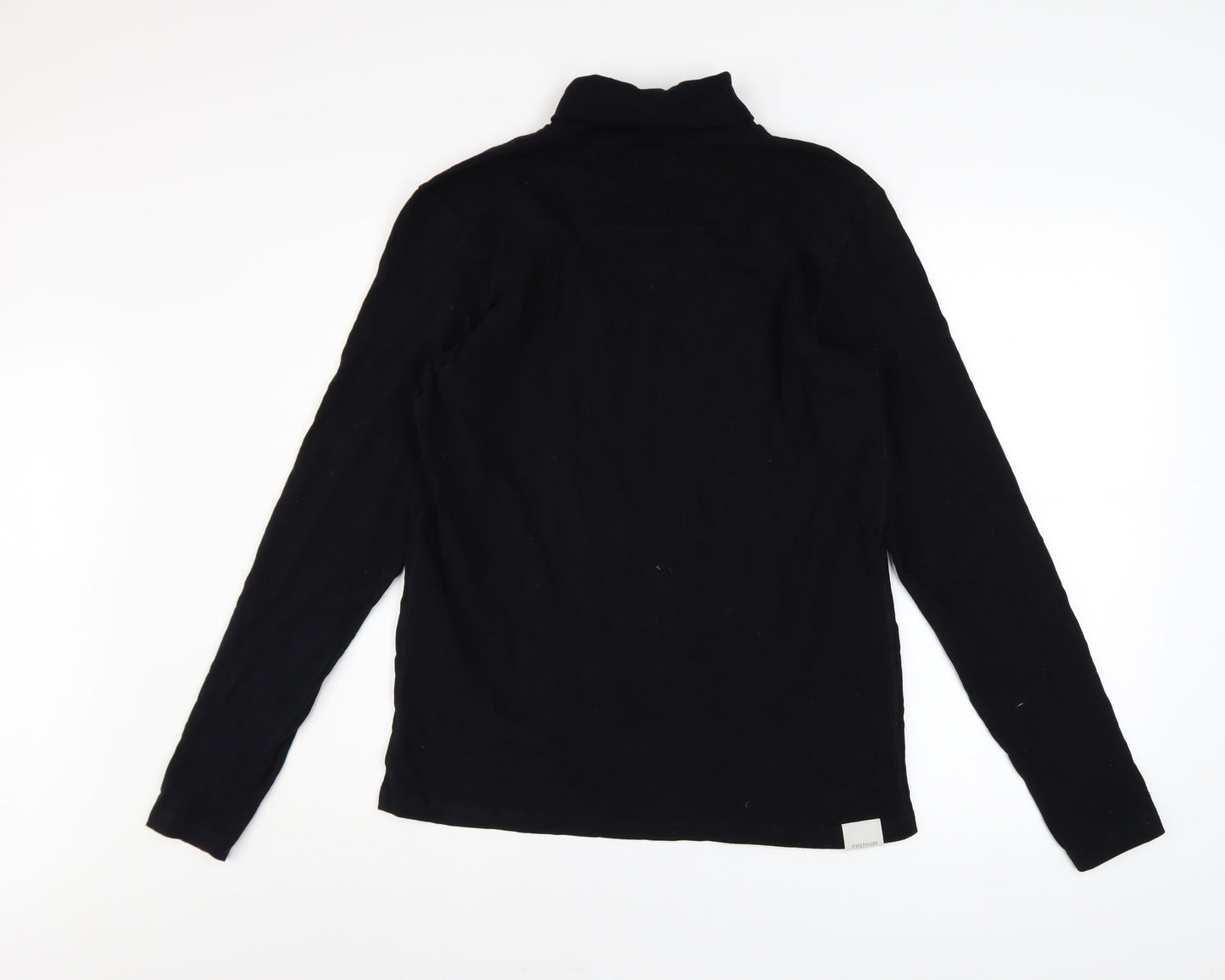 Jack & Jones Men's Black Roll Neck Cotton Jumper Size M