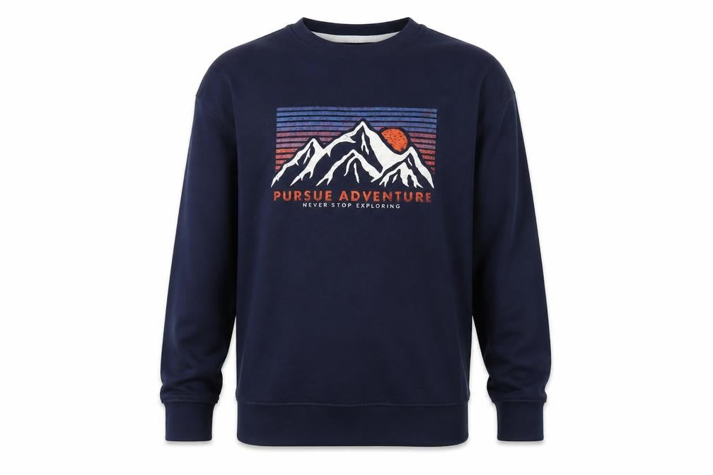 Kangaroo Poo Mens Blue Pullover Adventure Graphic Sweatshirt M