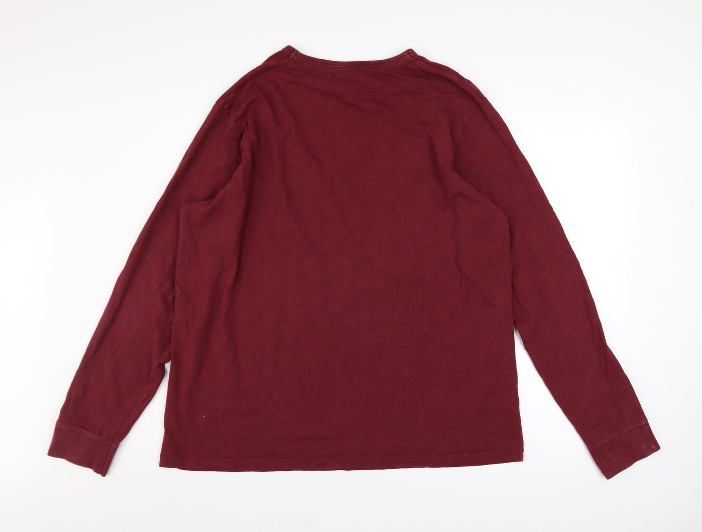 M&Co Men's Red XL Pullover Cotton Sweatshirt Long Sleeve Crew Neck