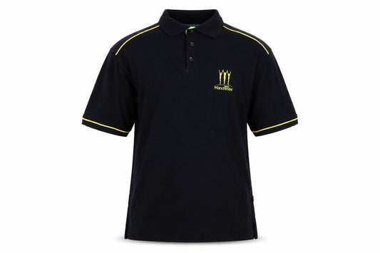 Manchester 2002 Men’s Black Cotton Polo Shirt L Logo Embroidered