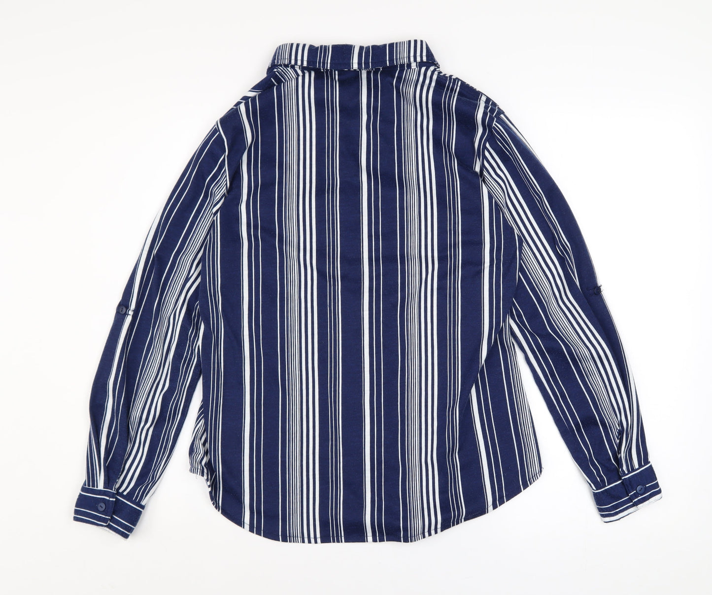 Madison & Monroe Women's Blue Striped Long Sleeve Button-Up Shirt Size S