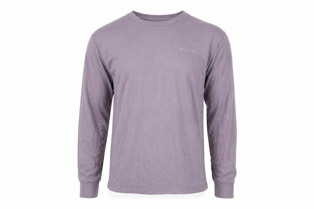 Columbia Men Purple Long Sleeve Cotton Outdoor Graphic Top Size S