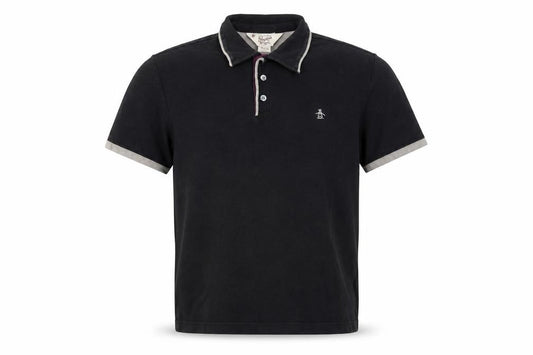 Original Penguin Men's Black Slim Fit Cotton Polo Shirt Size S