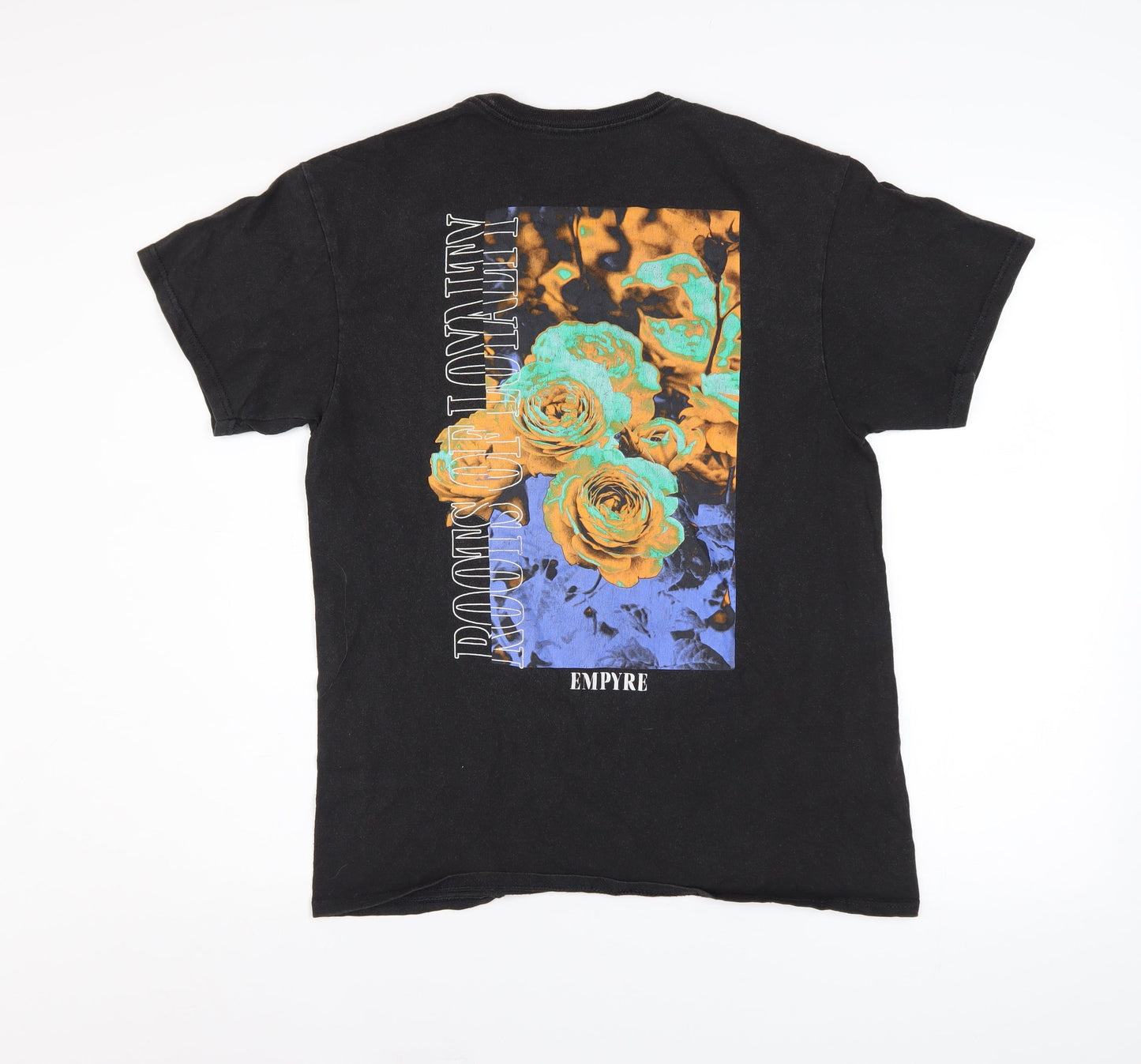 Empyre Men's Black Graphic Rose Print T-Shirt Size M