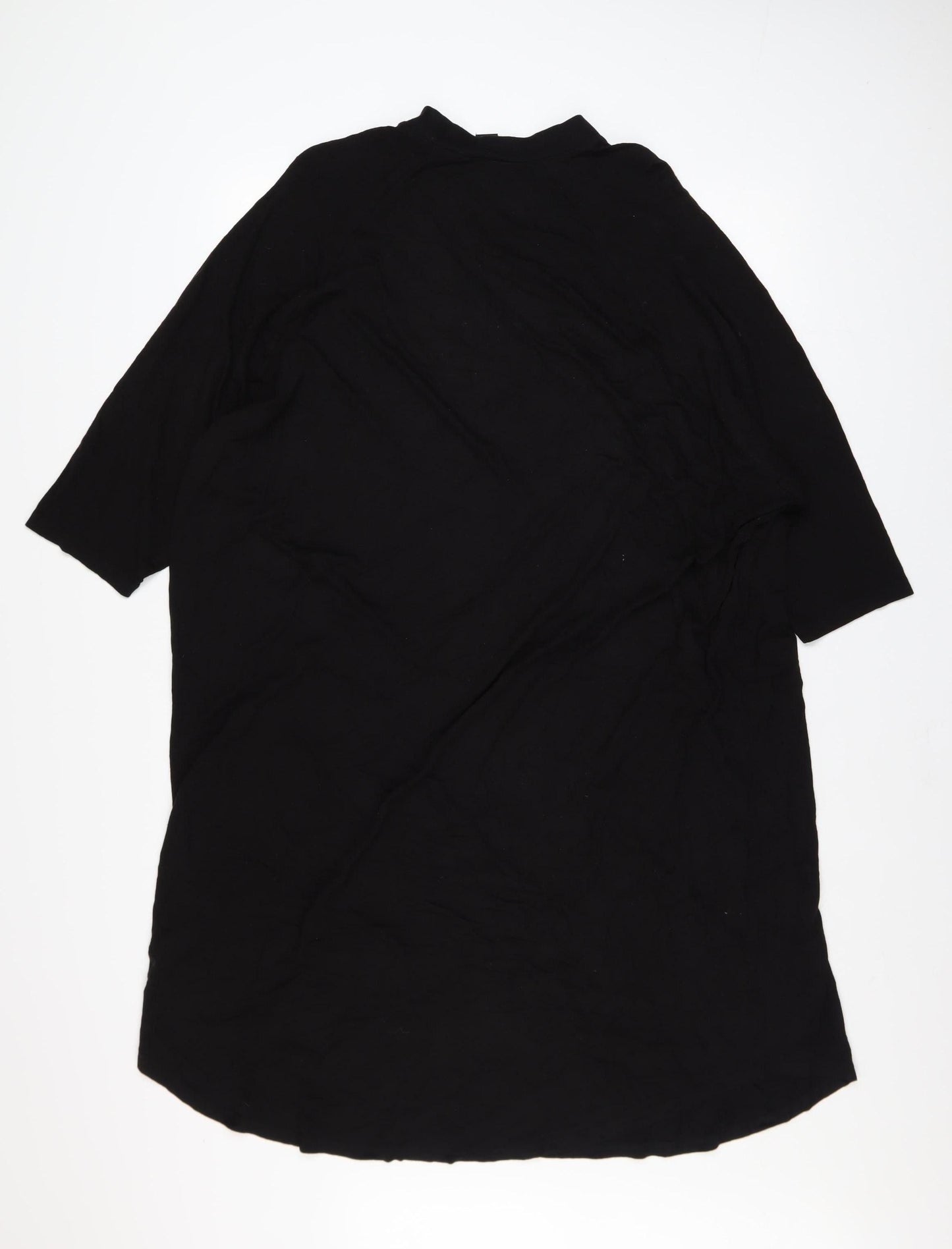 Monki Women Black Size 12 T-Shirt Dress 3/4 Sleeve Cotton Stretch