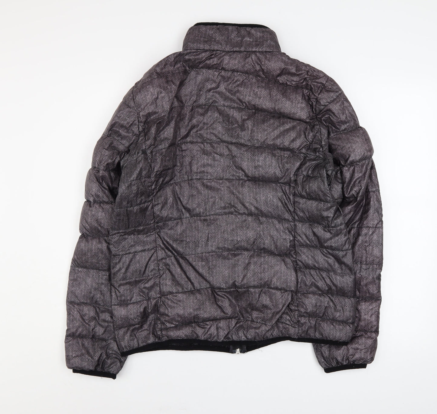 Fransa Womens Grey Mid-Length Puffer Jacket Size M