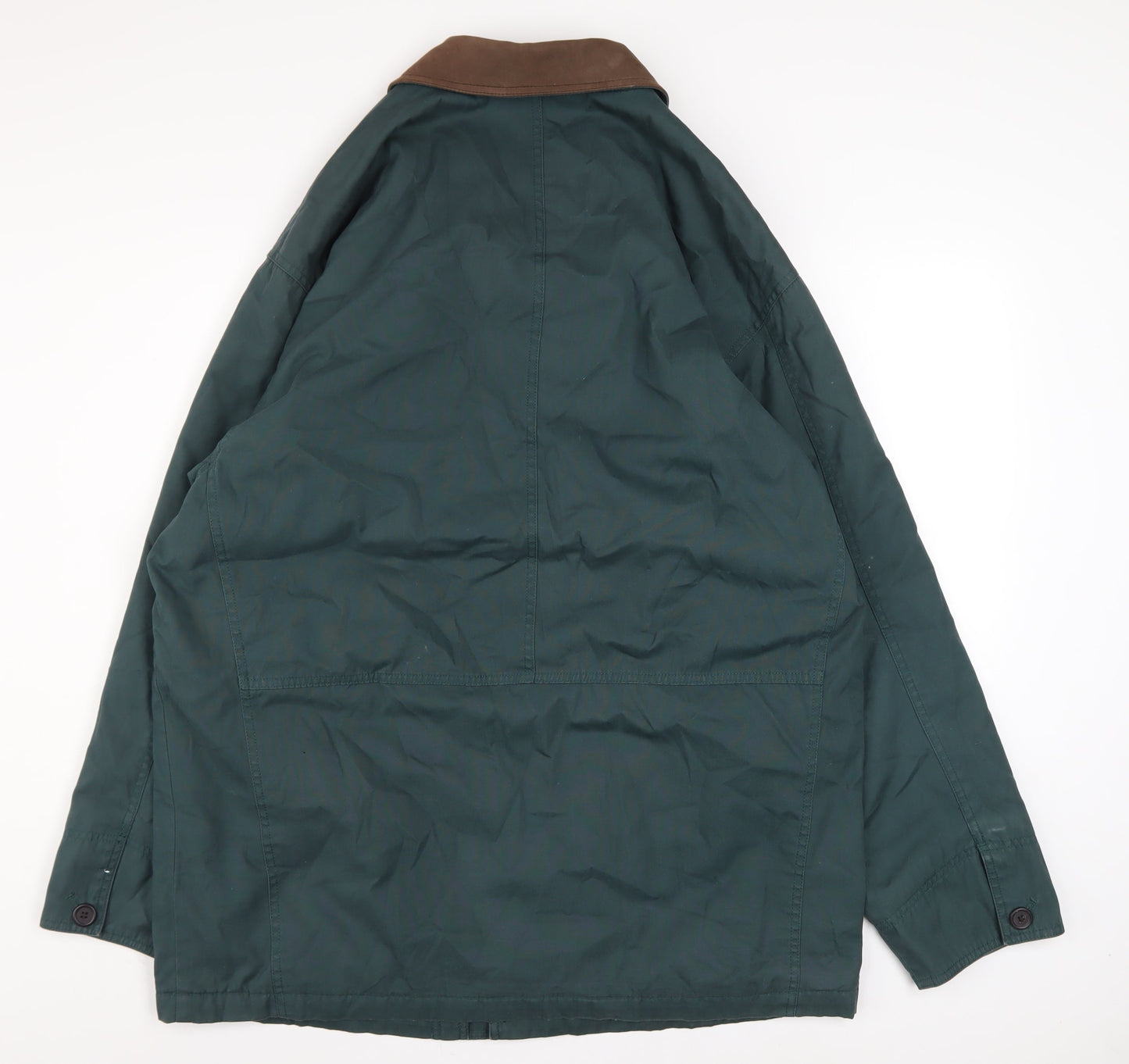 Marks and Spencer Men's Green L Overcoat Jacket Cotton Blend