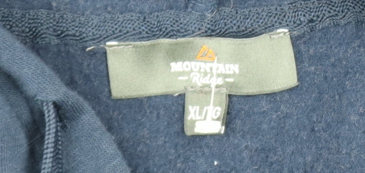 Mountain Ridge Men's Navy Blue Full Zip Hoodie XL Cotton Blend