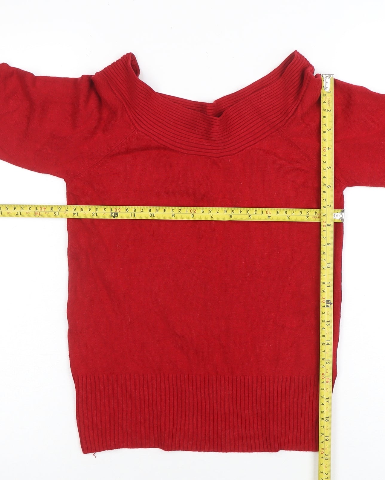 Riversland Womens Red Off the Shoulder Knit Top Size 10