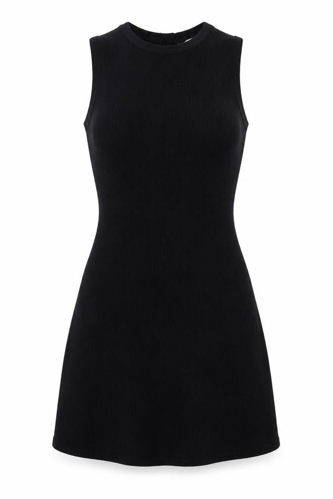 ZARA Women Black Knit Sleeveless A-Line Dress Size 12