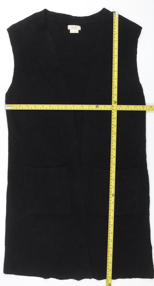 Fat Face Women's Black Sleeveless Cardigan Knit Vest Size S