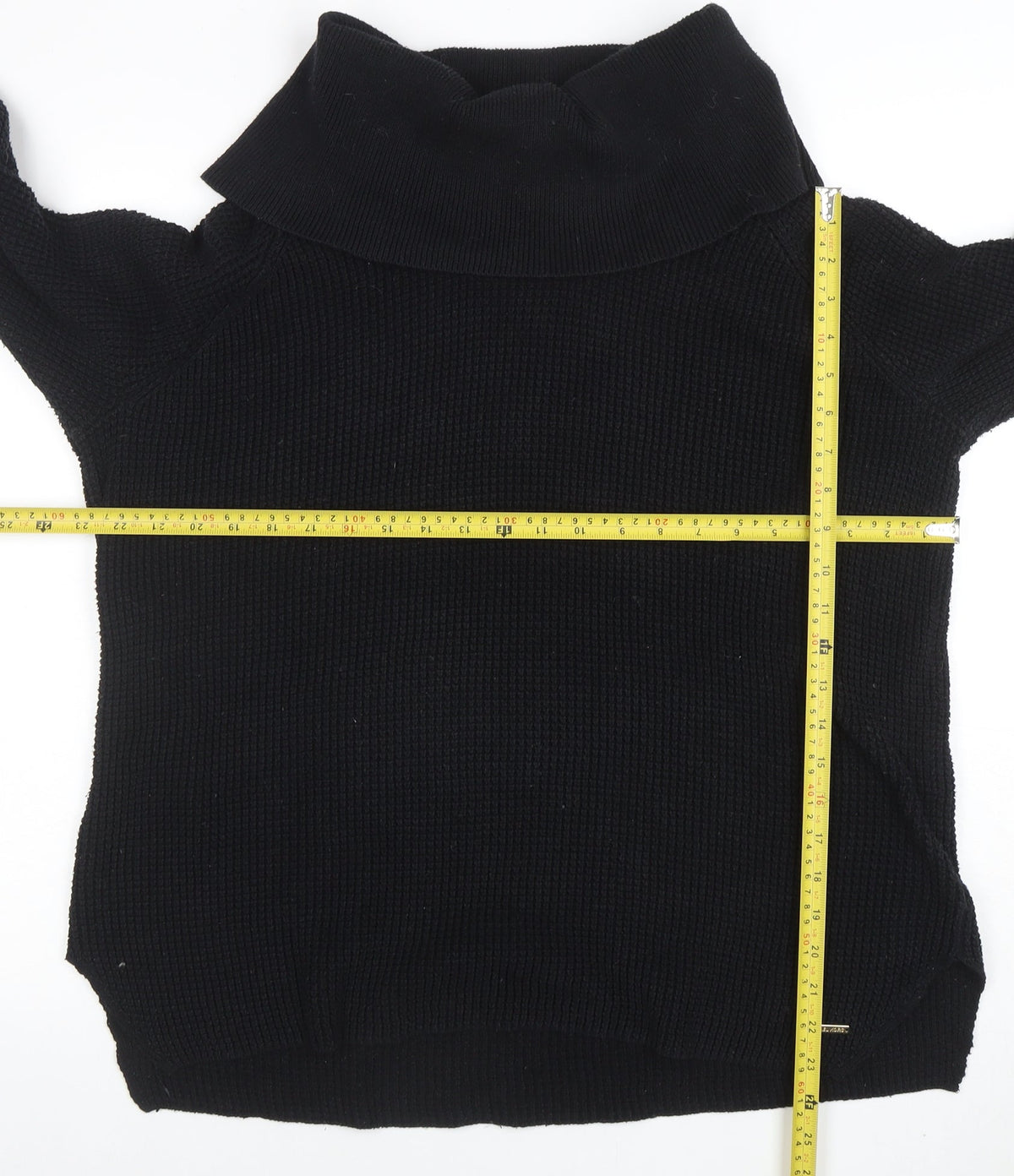 Back view of Michael Kors Women's Black Cowl Neck Chunky Knit jumper XL