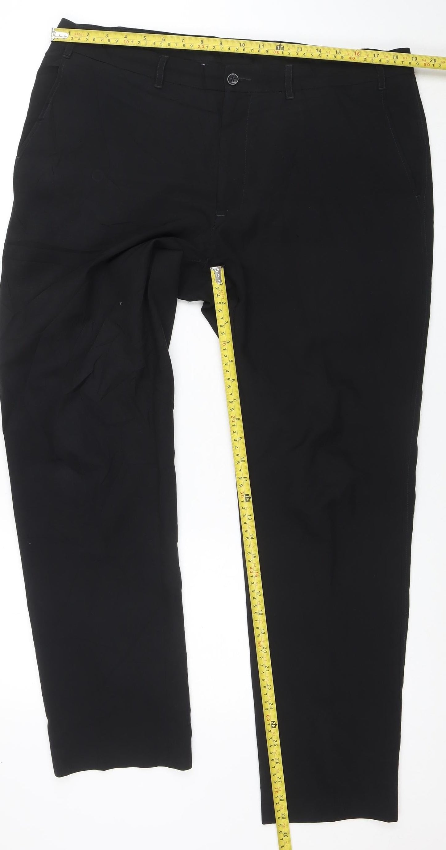 Marks and Spencer Men's Black Slim Fit Dress Trousers 38x31