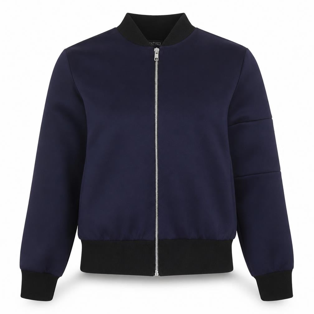 Boohoo Women's Blue Bomber Jacket UK 6 Lightweight Zip-Up Polyester