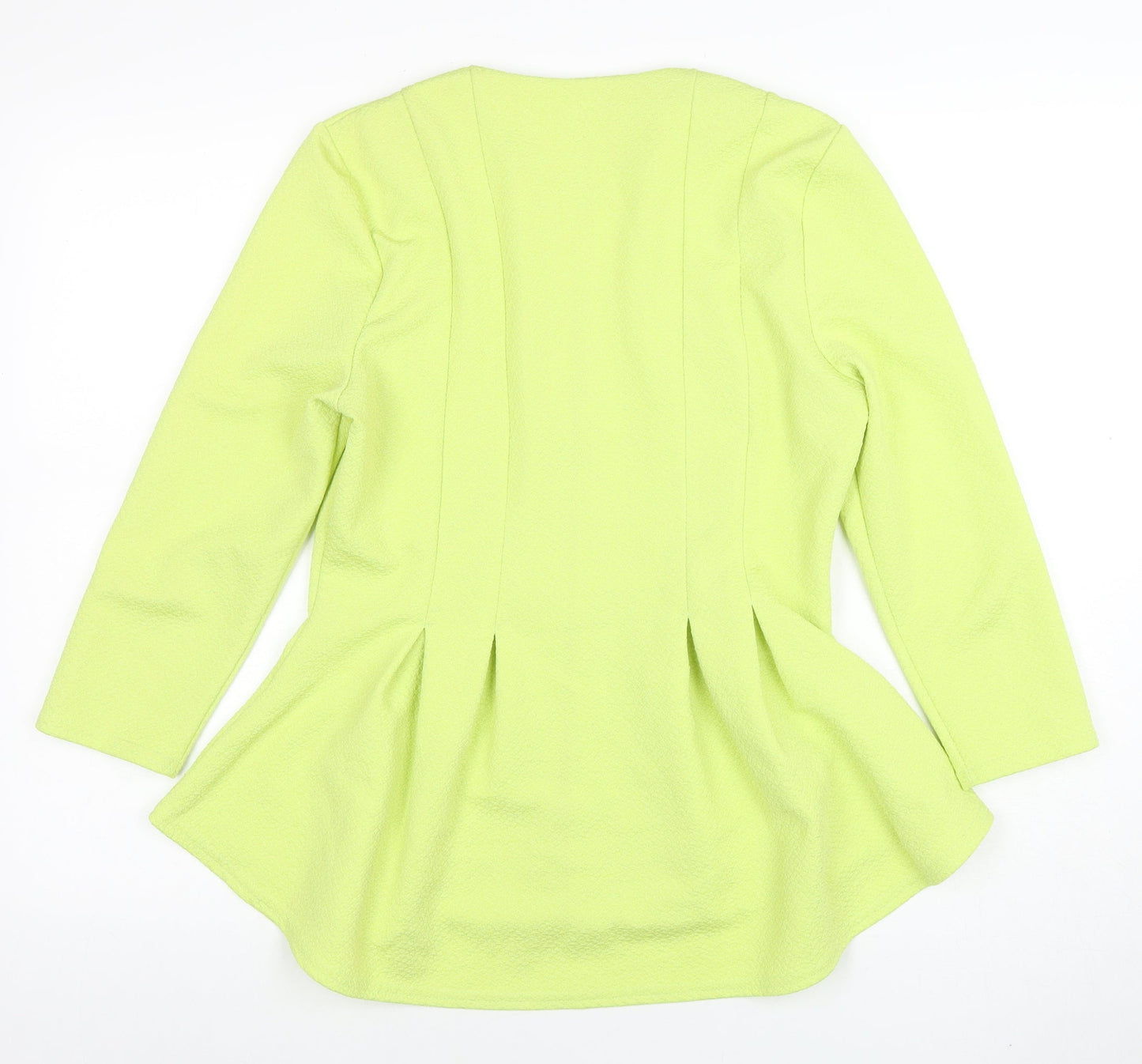 River Island Women's Yellow Zip Front Peplum Jacket Size 12