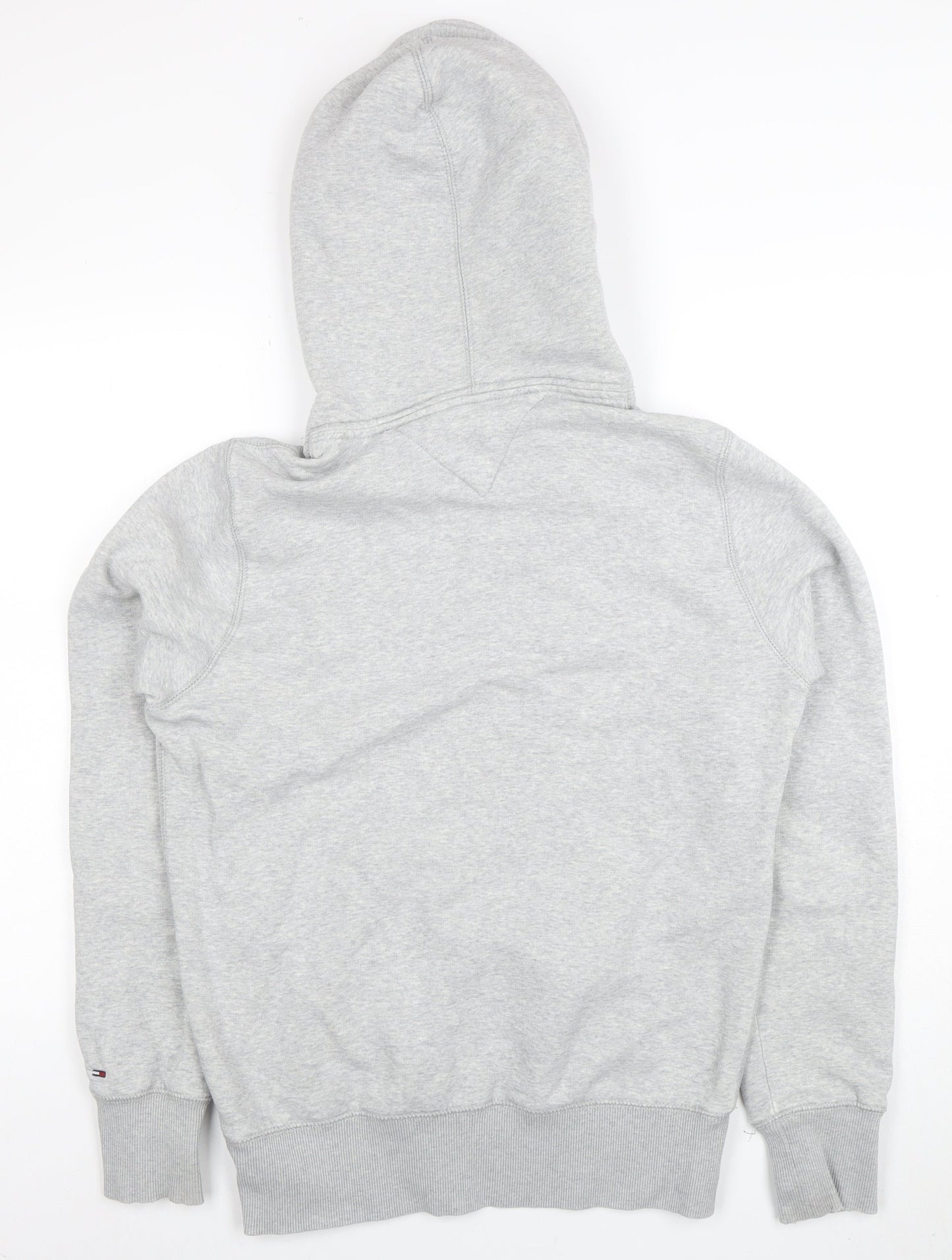 Tommy Hilfiger Men's Grey Pullover Hoodie Medium Logo Sports Fleece