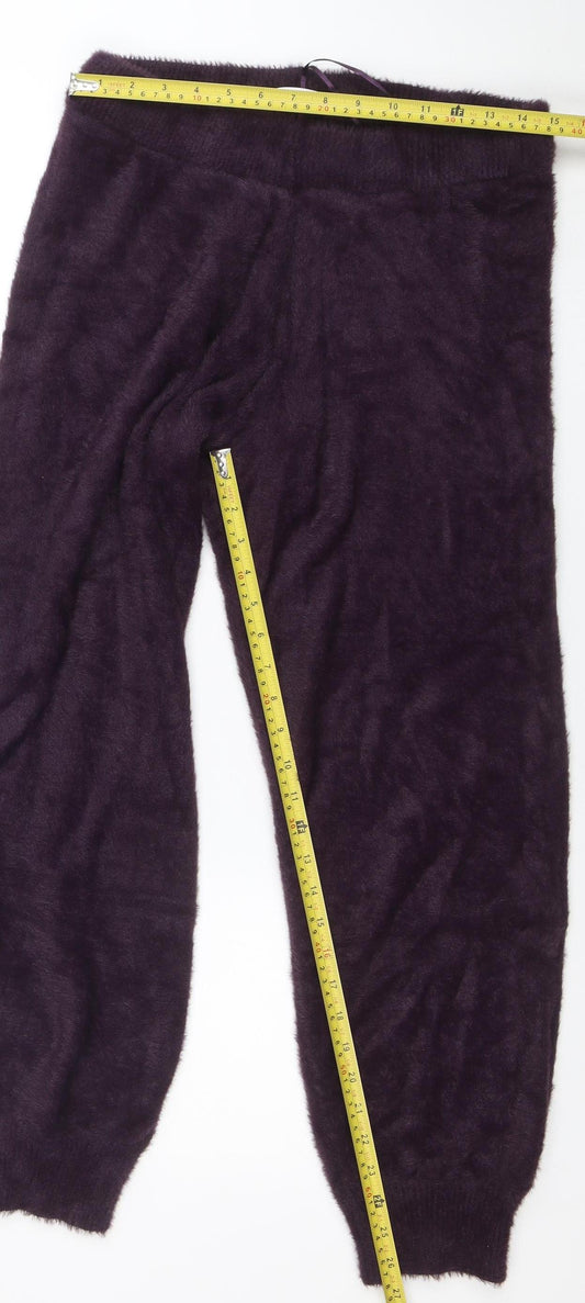 Marks and Spencer Women Purple Fleece Lounge Pants M