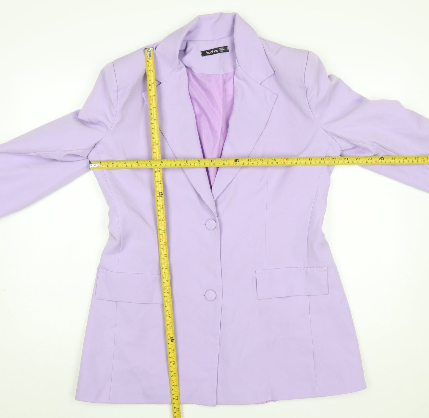 Boohoo Women’s Lilac Long Sleeve Blazer UK 12 Tailored Jacket