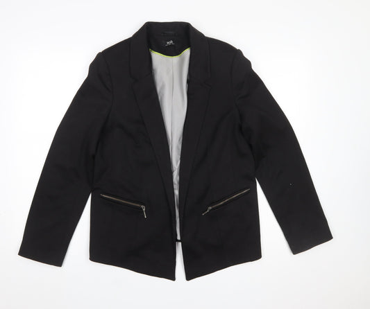 Wallis Women's Black Classic Blazer UK 12 Tailored Single Breasted Jacket
