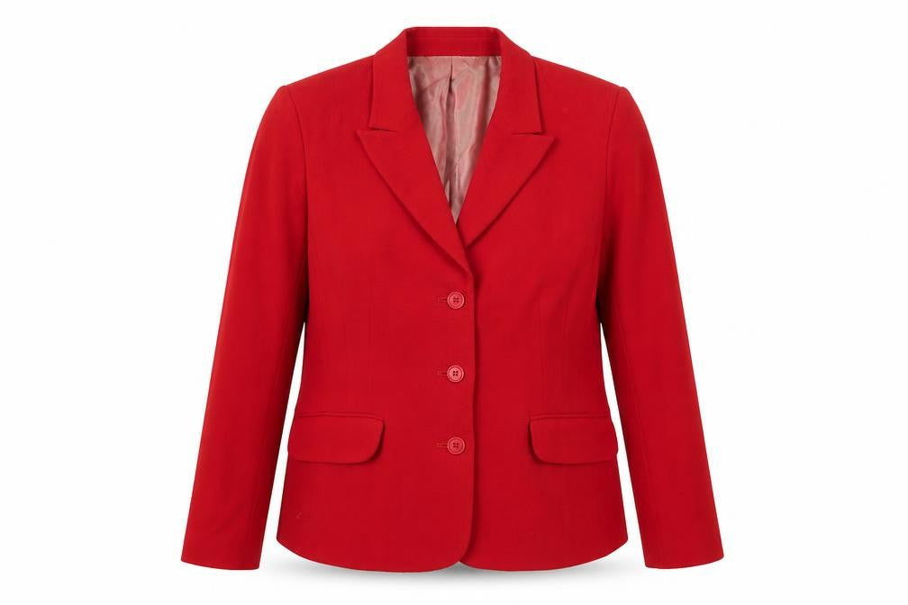 Laura Ashley Women Red Wool Single-Breasted Blazer UK 14