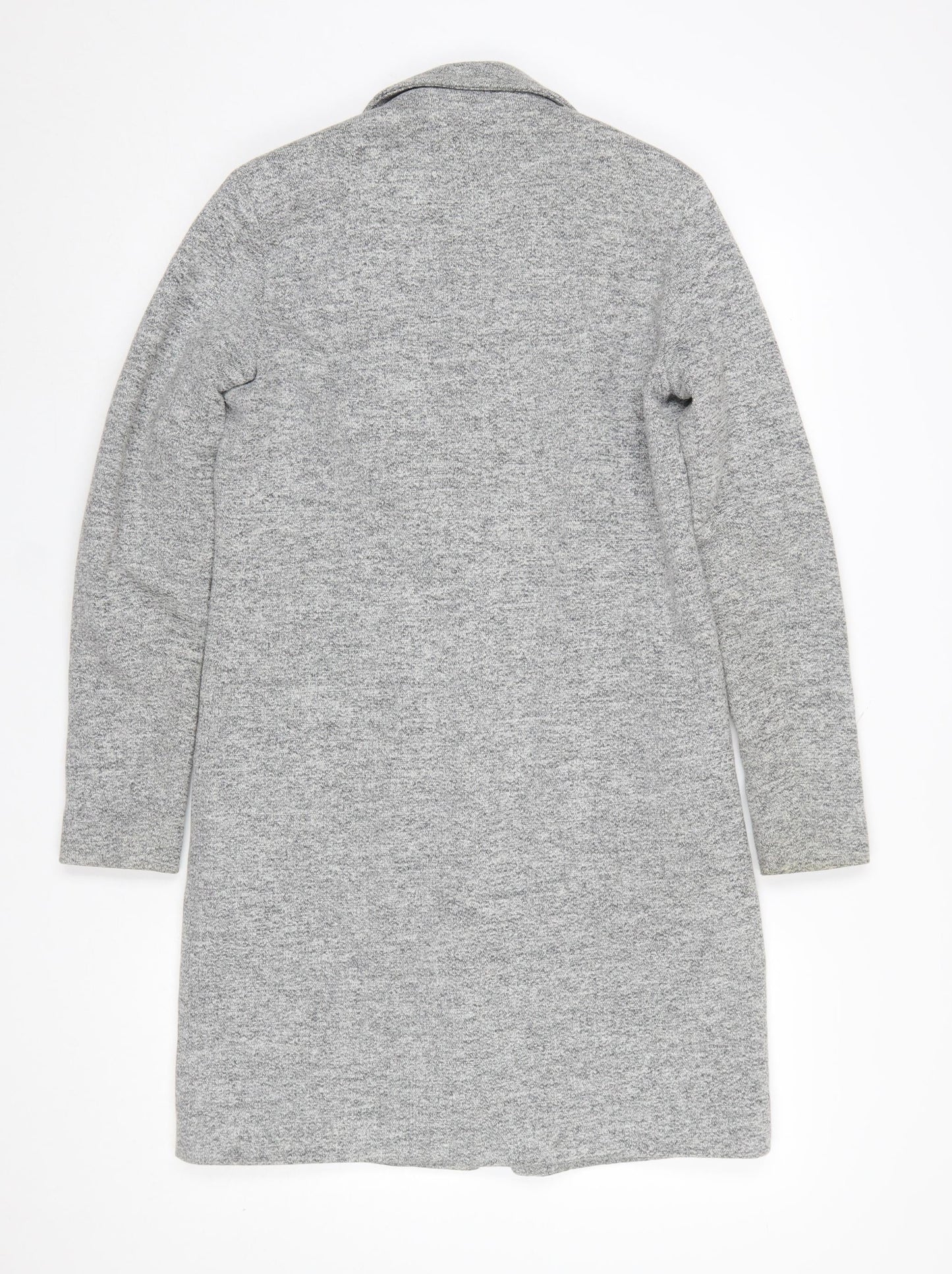 ONLY Women’s Grey Long Coat Size 6 Classic Button Up Overcoat