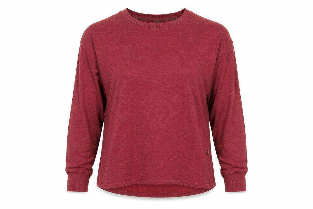 L.L.Bean Women's Red XS Petite Long Sleeve Crew Neck T-Shirt