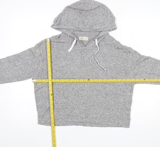 Hollister Women’s Grey Hooded Pullover Hoodie Size S Viscose Blend