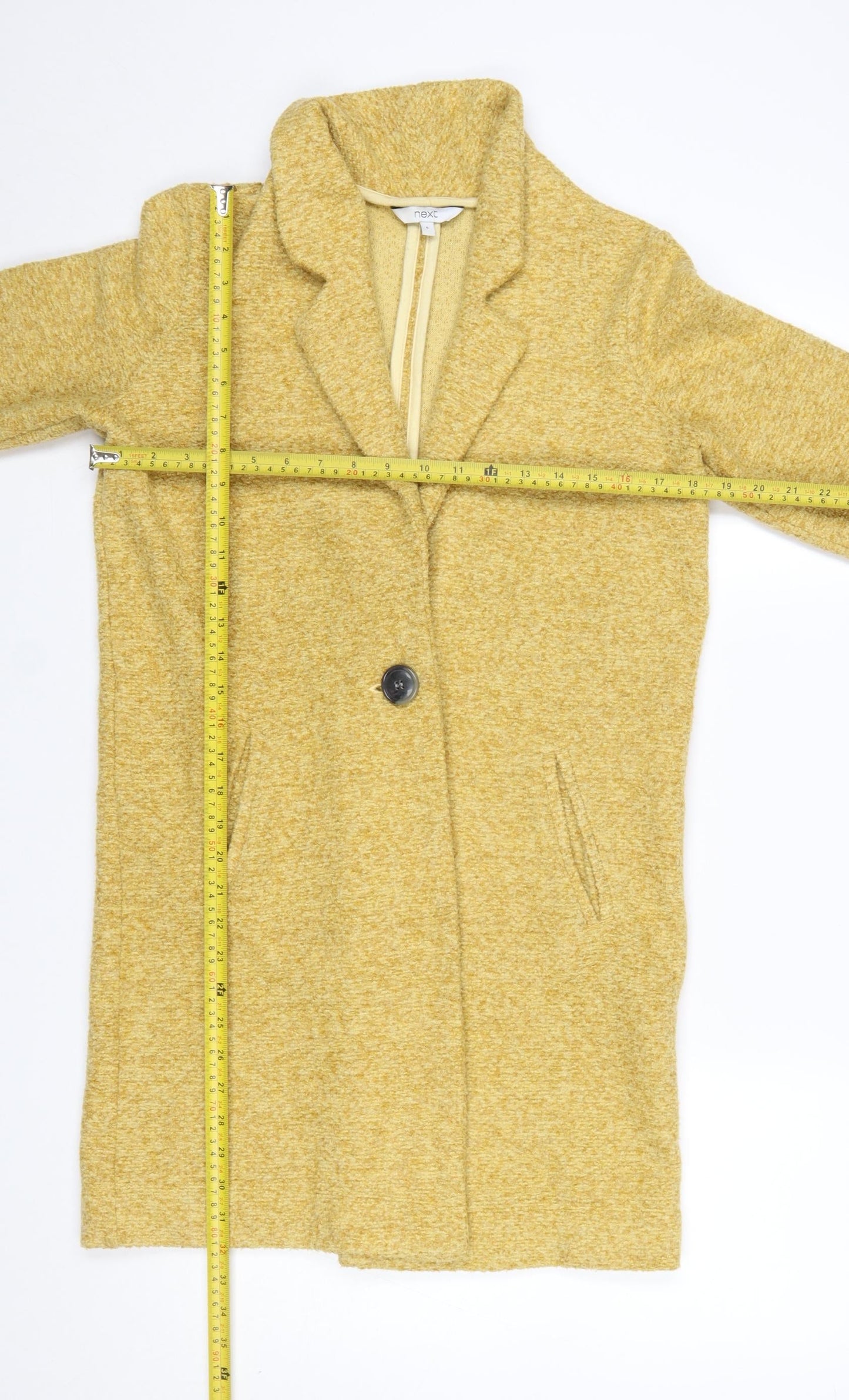 Next Women’s Yellow Mid-Length Polyester Overcoat Size 6