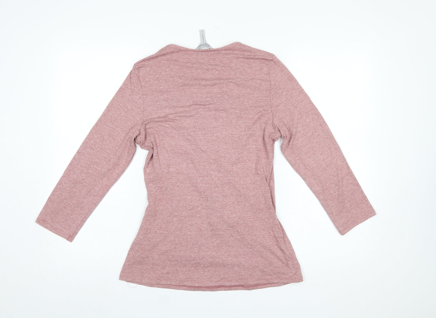 Bravissimo Women's Pink Wrap Jersey 3/4 Sleeve Blouse Size 10