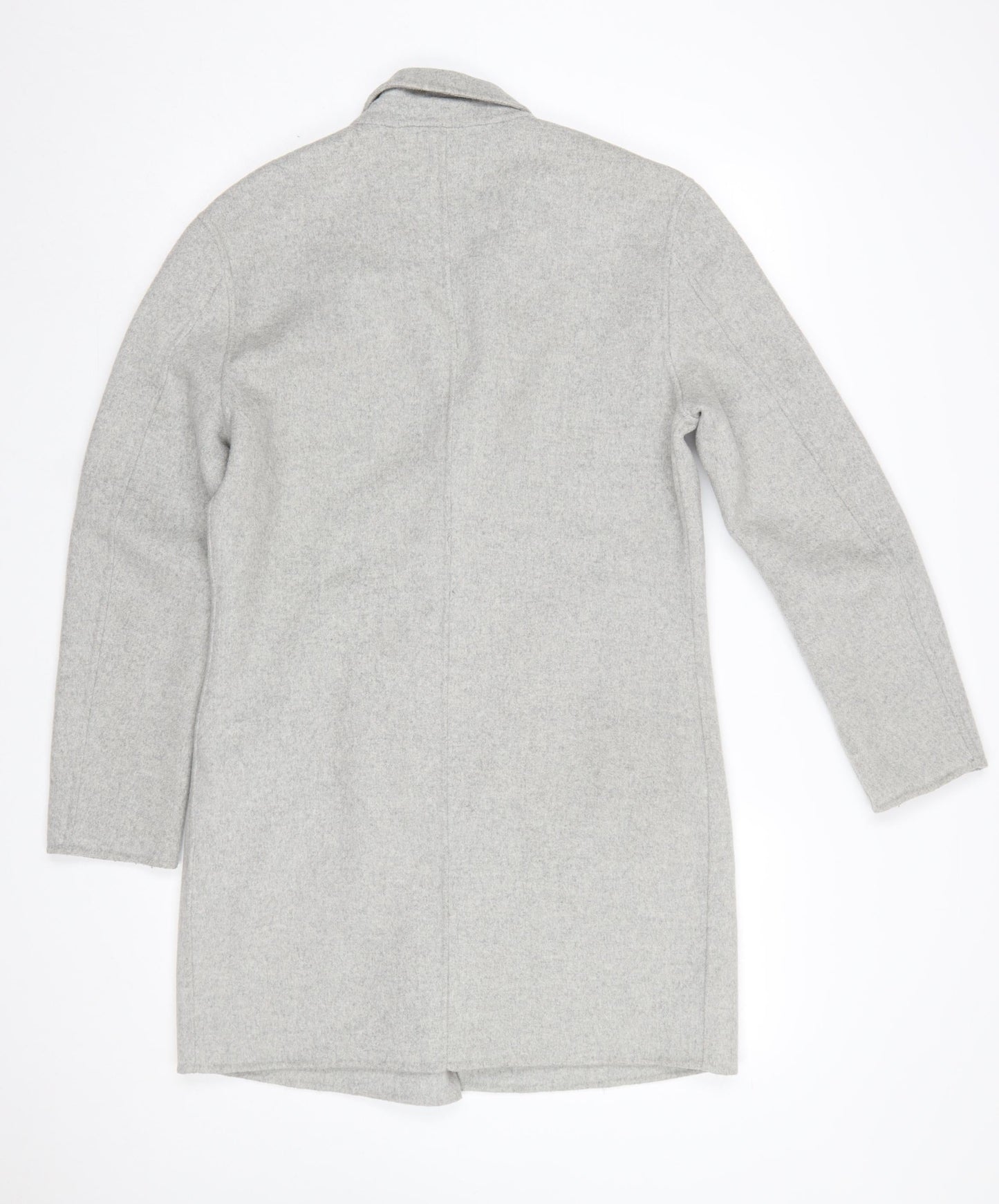 Zara Man Men's Grey Wool Blend Mid-Length Overcoat Size S