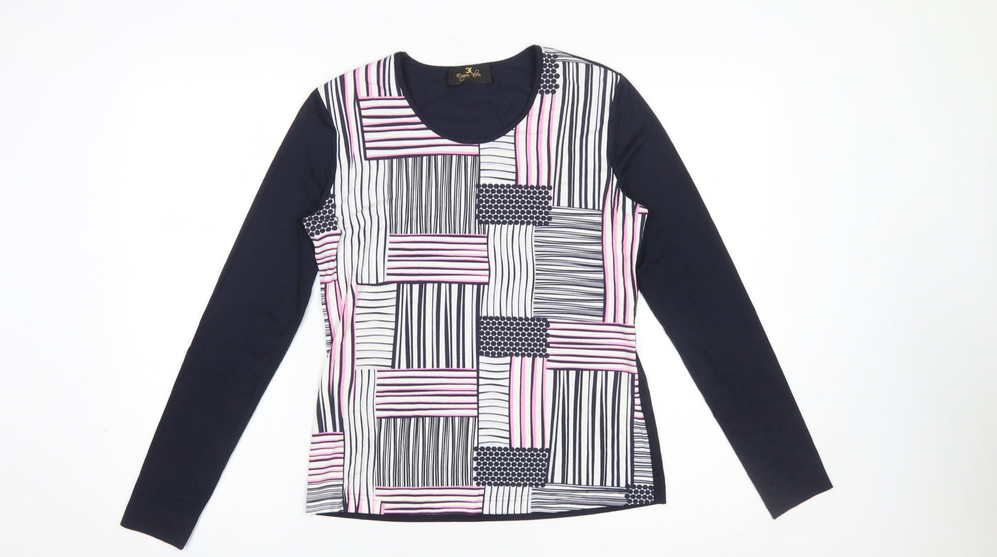 Eugen Klein Women’s Multicoloured Long Sleeve Jersey T-Shirt Size 10