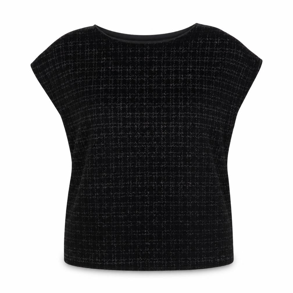 Next Womens Black Velvet Check Sleeveless Tunic Blouse Size 18