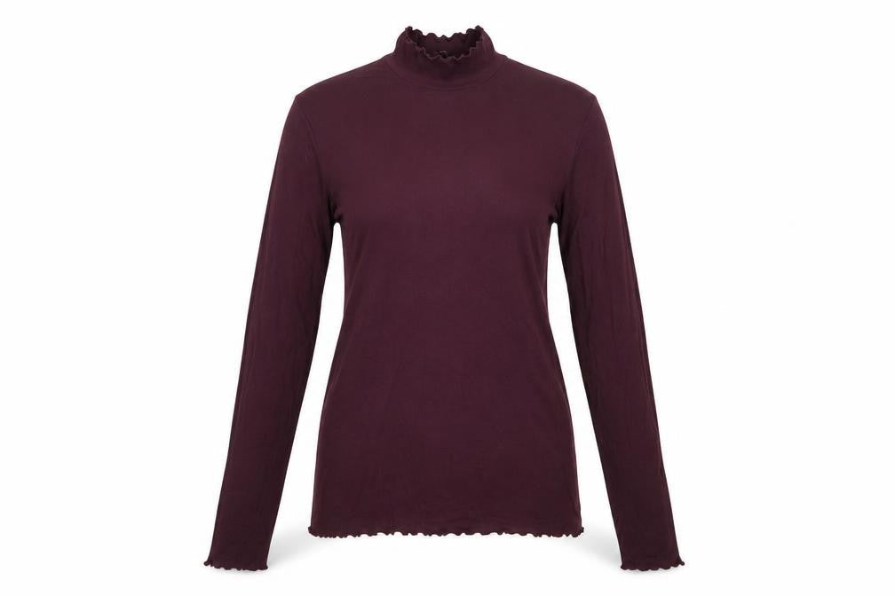 Gap Women’s Purple Mock Neck Long Sleeve Cotton Top Size S