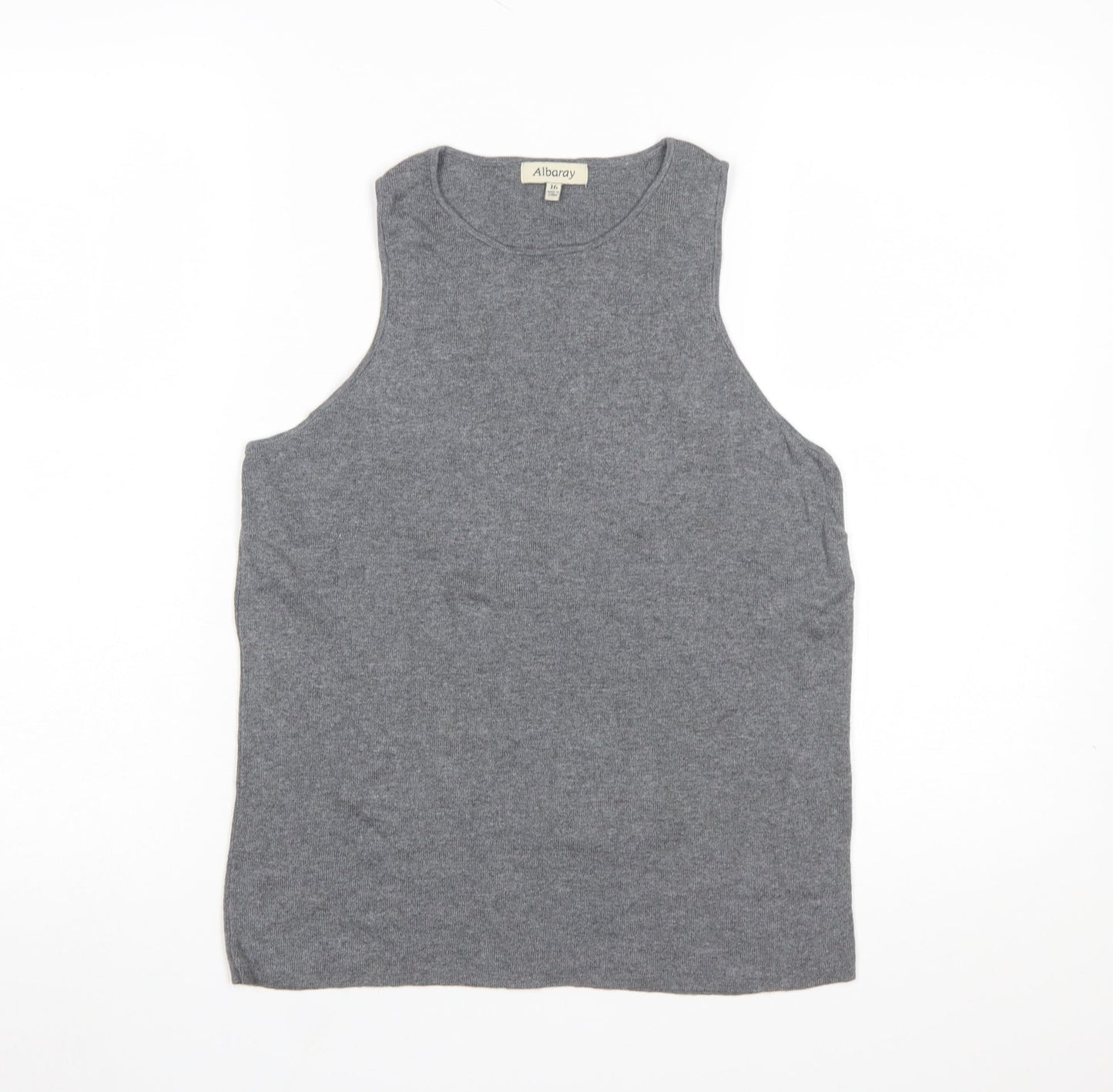 Albaray Women's Grey Knit Sleeveless Tank Top Size 16
