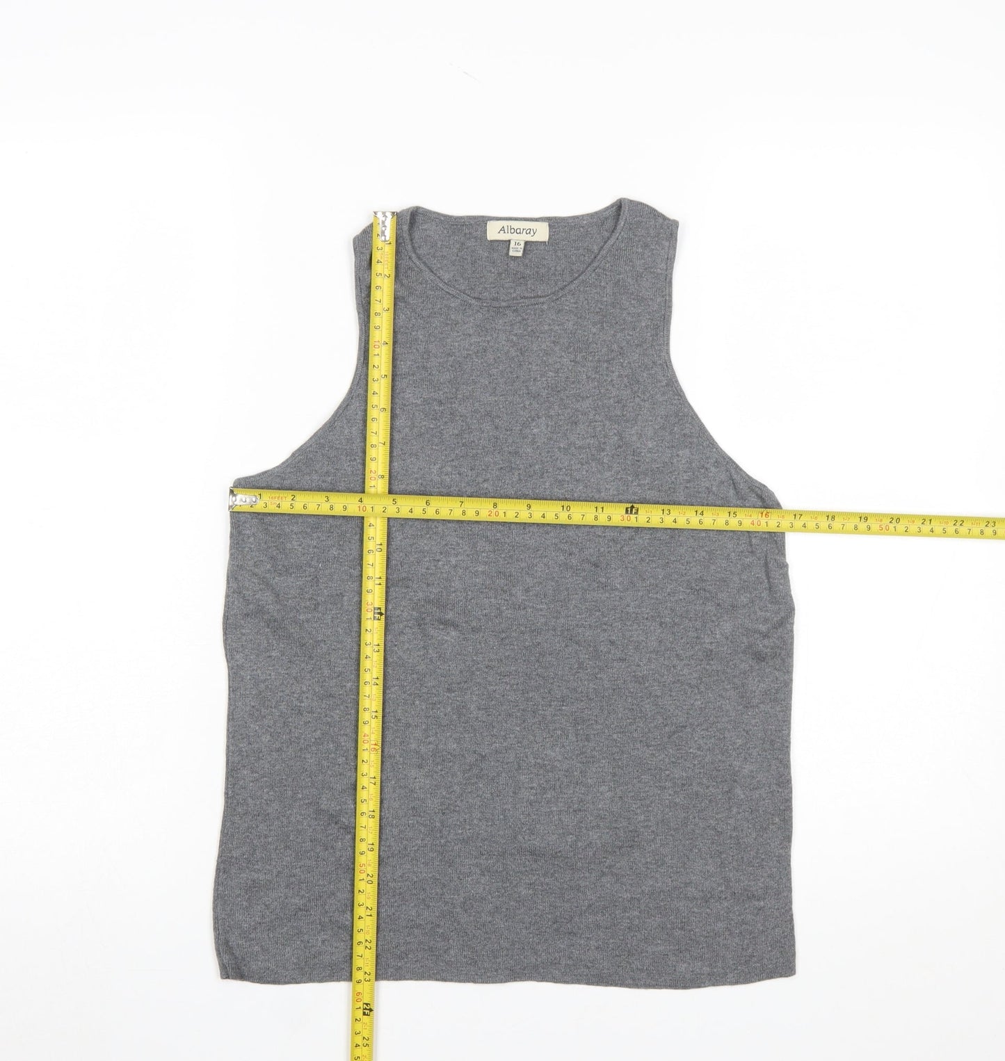Albaray Women's Grey Knit Sleeveless Tank Top Size 16