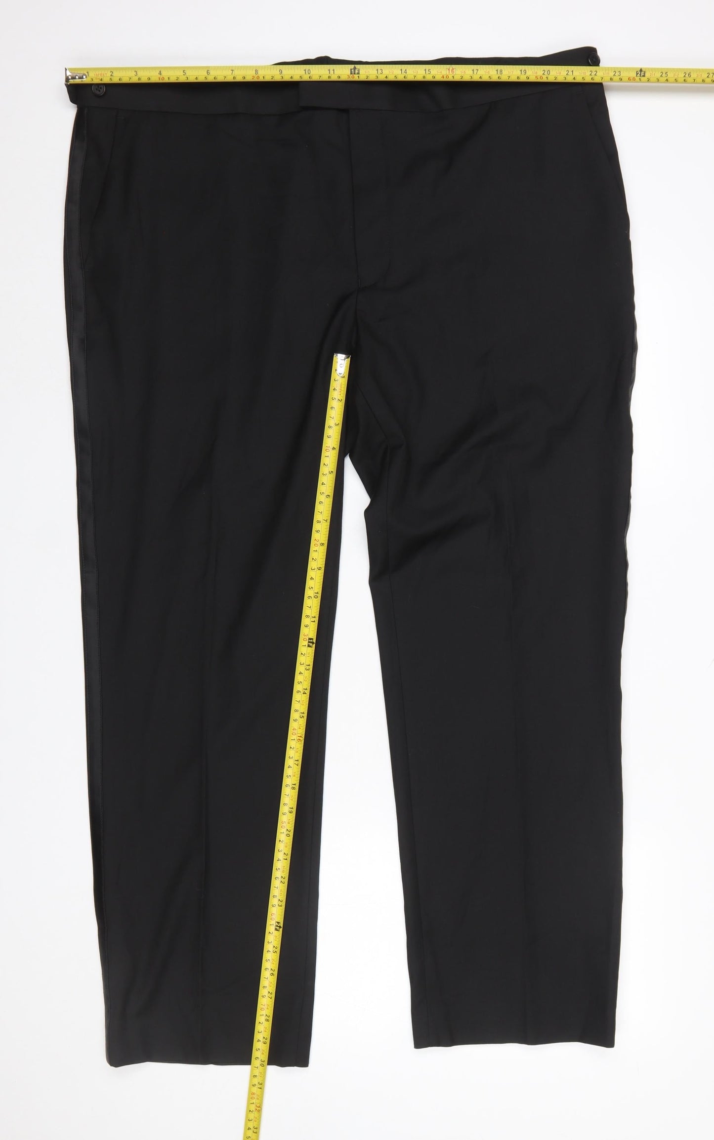 Marks and Spencer Men's Black 44 Regular Fit Dress Pants