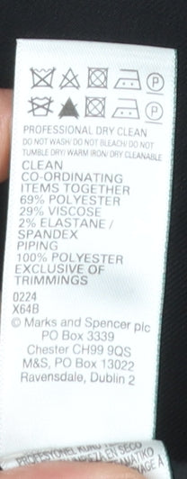 Marks and Spencer Men's Black 44 Regular Fit Dress Pants