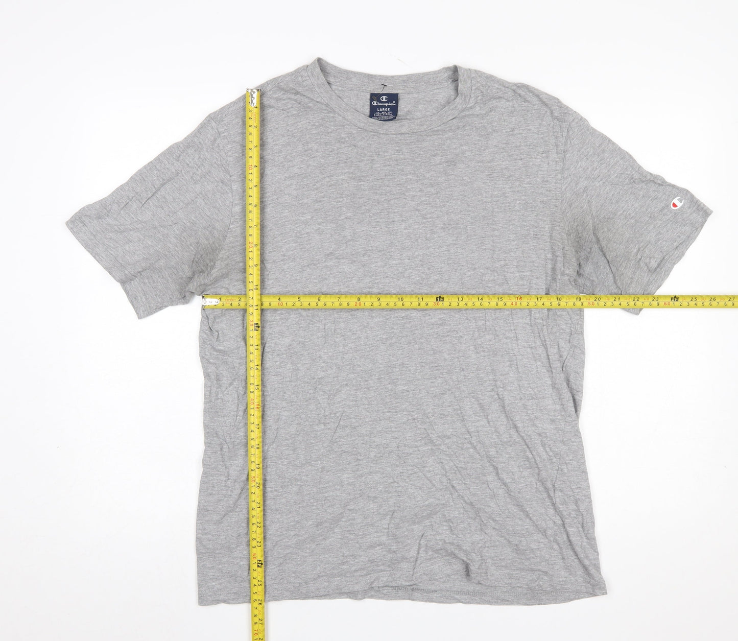 Champion Men's Grey Cotton Crew Neck Short Sleeve T-Shirt Size L