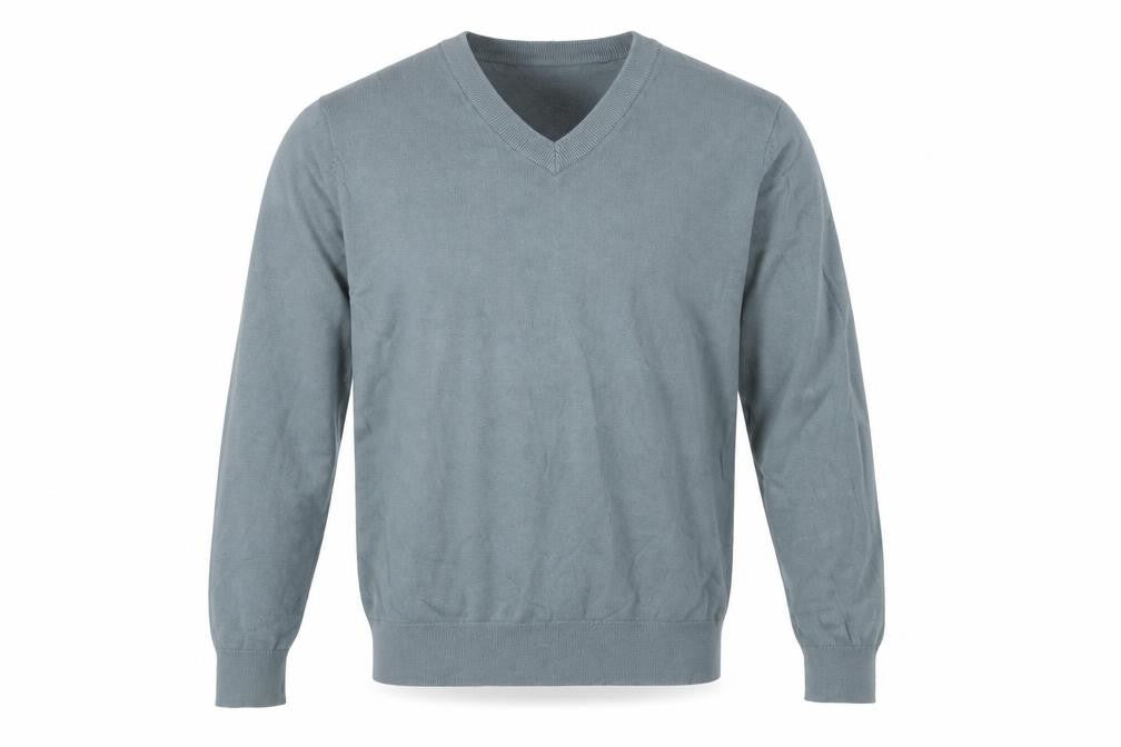 Marks and Spencer Men’s Grey V-Neck Pure Cotton Jumper Size S Regular