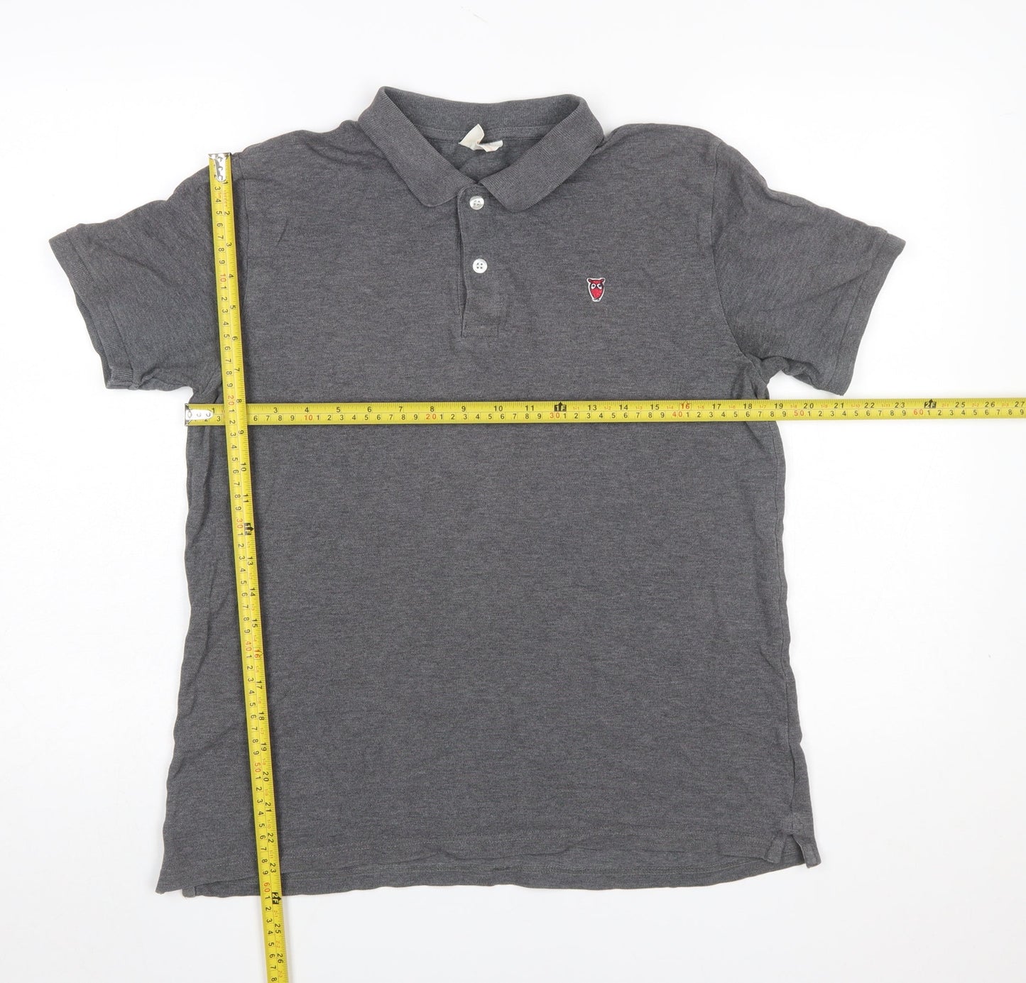 Knowledge Cotton Apparel Men's Grey Organic Cotton Polo Shirt L