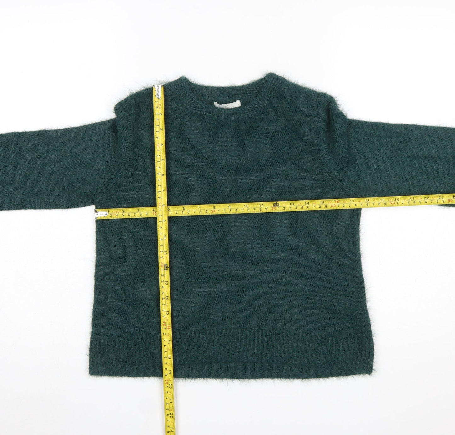 H&M Women's Green XS Crew Neck Long Sleeve Pullover Jumper
