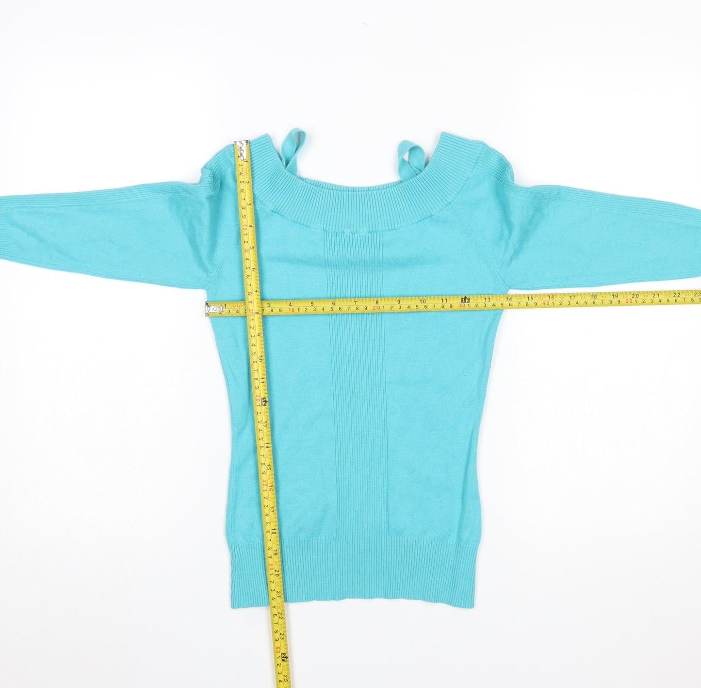 WEST ONE Women's Blue Boat Neck Cotton Jumper Size 10