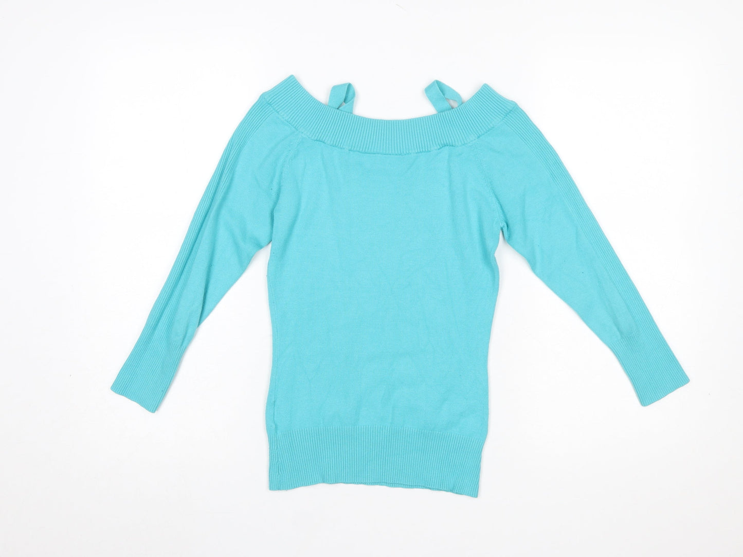 WEST ONE Women's Blue Boat Neck Cotton Jumper Size 10