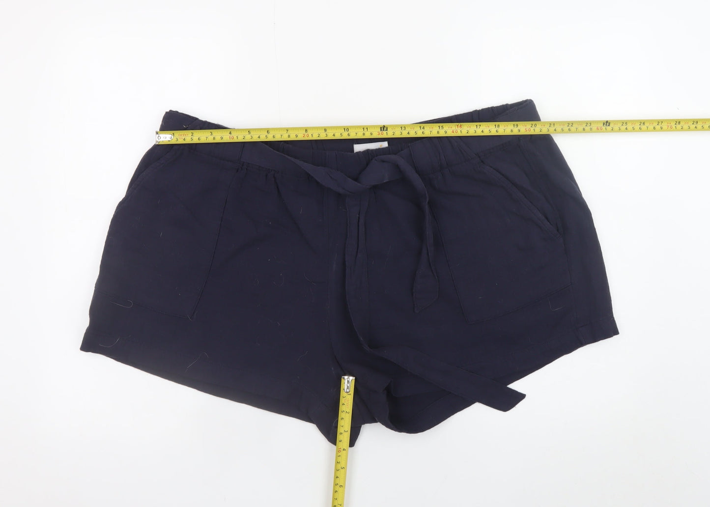 Marks and Spencer Women’s Black Cotton Paperbag Shorts Size 22